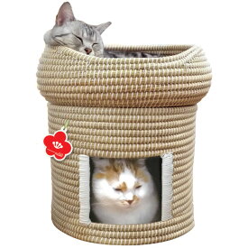 CattyMan にゃんこのちぐらシリーズ なかよし2段ちぐら 夢 DO-4976555879346 ドギーマンハヤシ 猫用ちぐら キャティーマン カイザ草 手編み 2段タイプ【送料無料】【KK9N0D18P】