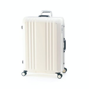 A.L.I ハードキャリーケース デカかるEdge FRAME 8〜10泊 96L ALI-070R-28-VN バニラホワイト フレームタイプ アジア・ラゲージ スーツケース 手荷物預け無料サイズ ホイールロックスイッチ 静音キャ