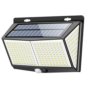 センサーライト 288LED ソーラーライト Focondot 3つ知能モード 人感センサー 屋外照明 4面発光 太陽光発電 省エネ 防水 防犯ライト 自動点灯 両面テープ付き 壁掛け/庭/柵/玄関/ガーデンライト/