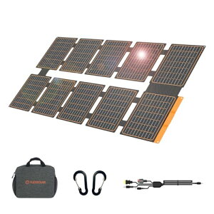 FlexSolar 100W ܂ݎ\[[pl USB-C/USB-A/DCo \[[ [d \[[`[W[ IP67h honk ЊQ d΍ AEghAPhone/Pad/Laptop/AndroidΉ