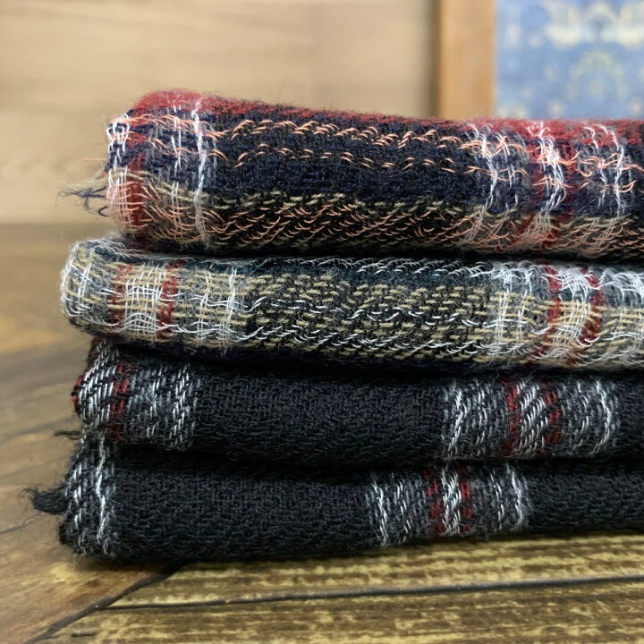 楽天市場】秋冬 ガーゼ生地 チェック柄 生地 チェック ウールガーゼ 尾  