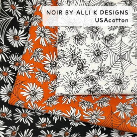 NOIR BY ALLI K DESIGNS USAコットン シーチング コットン100％ MODA JAPAN モダ生地 moda モダ ジャパン パッチワーク キルト 生地 花柄 クモの巣 ハロウィン