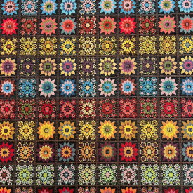 ゴブランジャガード 生地 イタリア製 花柄 エンブレム マルチ 広幅 北欧