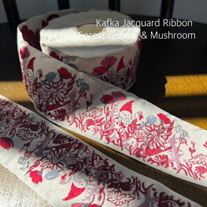 Kafka Jacquard Ribbon Forest Gnome & Mushroomk WK[h{ ̂ l X̃`[t t@^W[G JtJ{