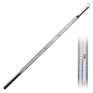 ガラス棒温度計 メタルケース -10℃〜+60℃ 約30cm サーモ220 送料無料