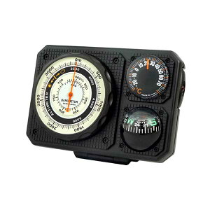 高度計 気圧計 アナログ 温度計 コンパス 方位磁石 1230 ライト 着脱 エバートラスト 送料無料