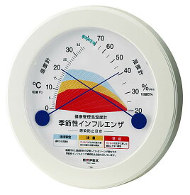 温度計 湿度計 温湿度計：季節性インフルエンザ感染防止目安温度・湿度計TM-2582（壁掛）【メール便可￥500】