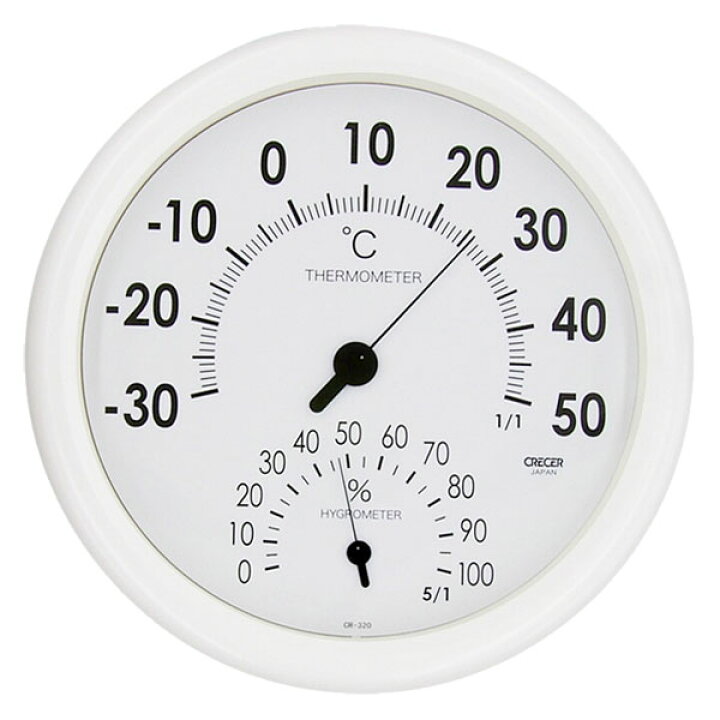温度計 湿度計 超大型アナログ温湿度計CR-320（壁掛）送料無料 いま何度
