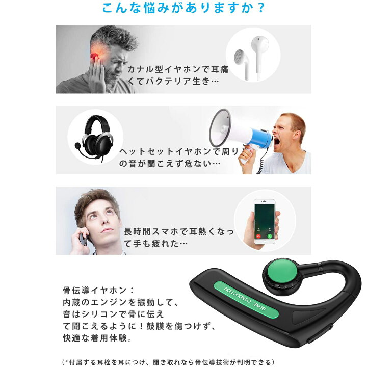 楽天市場 最新版 Bluetooth 骨伝導 イヤホン Bluetooth 片耳掛け ワイヤレス マイク付き ヘッドホン 耳掛け ブルートゥース イヤホン Ipx6防水 Iphone Android適用 スポーツ おすすめ Akioショップ