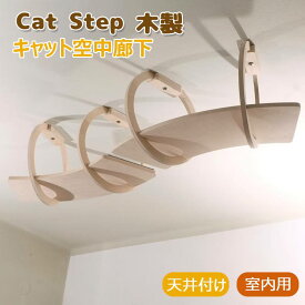 キャット空中廊下 猫 壁掛け 天井付け 吊り橋 木製 猫用ステップ ペットベッド 遊び場 はしご ストレス解消 運動不足 組み立て簡単