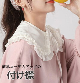 即納 つけ襟 付け襟 レディース ブラウス付け襟 フリル フェイクカラー 丸襟 重ね着風 甘い お洒落 キレイめ レイヤード レディースファッション 小物 無地 大人可愛い 個性的 シンプル 20代30代40代50代 母の日 プレゼント 送料無料