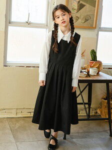 送料無料 卒業式 ワンピース フォーマル セット スーツ 女の子 キッズ 演奏会 長袖ブラウス トップス ワンピーススーツ ジュニア 入学式 入園式 発表会 卒服 ブラック 演出 春 子供 フォーマ