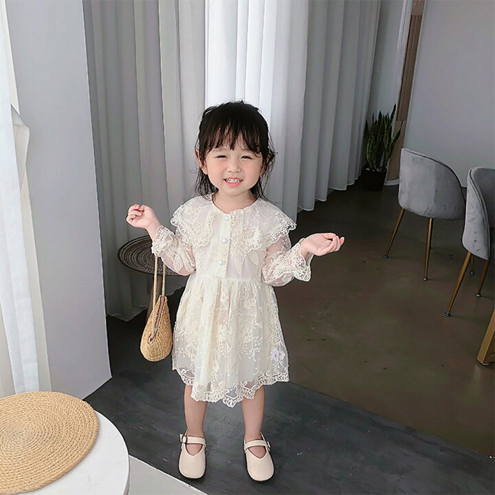 楽天市場 送料無料 ワンピース きれいめ 春秋冬 入園式 入学式 女の子 ベビー ドレス 長袖 袖透け 刺繍 フォーマル 結婚式 衣装 子供 ドレス 祝い 赤ちゃん 誕生日 服 1歳 2歳 3歳 4歳 バースデー キッズ 女の子 発表会 80 90 100