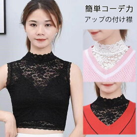 即納 高貴な花レースのつけ襟 レース 付け襟 スタンドカラー ブラウス付け襟 レディース 付け衿 レースつけ襟 重ね着 レイヤード レディースファッション 小物 花柄飾り 大人可愛い 個性的 シンプル 20代30代40代50代 送料無料