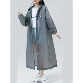 厚手 大人用レインジャケット 防風 高品質EVA 厚手 フルボディオールインワンレインコート 旅行 アウトドアサイクリング 携帯用ベルト付きレインコート ハイキング用女性用レインコート