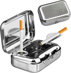 ポータブル灰皿 蓋付き 防風 車用灰皿 カバー付き かわいいポケット灰皿 小さな旅行用灰皿 喫煙アクセサリー タバコの喫煙者へのギフト 1点/2点セット