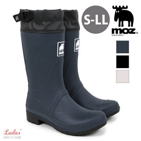 moz モズ レインブーツ レディース ミドル丈 防水 軽量 TPE素材 履き口カバー＆ベルト 滑り止めソール ウレタンライナー Sサイズ〜LLサイズ km8043