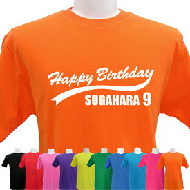 名入れ Tシャツ 誕生日 デザイン1 お祝い ネーム入れ 男女兼用 名入れ無料 5.6オンス プレゼント メール便 なら 送料無料 (ネ) (K2)