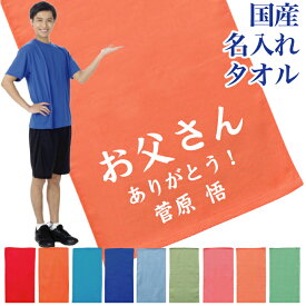 名入れ タオル プレゼント 父の日デザイン5 父の日 タオル 国産 名入れ無料 プリント フェイスタオル スポーツタオル たっぷりサイズ サッカー 野球 ギフト お祝い メール便 送料無料(ネ) (K3)