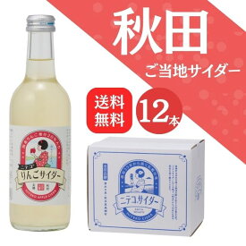 【送料無料】秋田ご当地サイダー「ニテコ」りんごサイダー12本入【ギフト グルメ お歳暮 内祝い 出産 結婚 誕生日プレゼント お返しにおすすめ！美郷町名産品！】