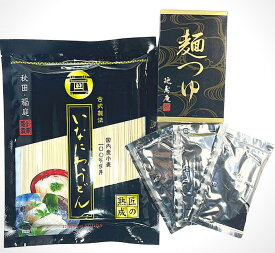 【送料無料】【メール便でお届けします】国産小麦使用 稲庭うどん古式製法 稲庭 手業 うどん 徳用 切り落とし 250g 約3人前と延寿庵めんつゆ30ml×3袋のセット