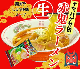 トヤマフーズなまはげ 秋田 赤鬼ラーメン 比内地鶏鶏ガラ50％使用鶏ガラしょうゆ味 生麺2職入り