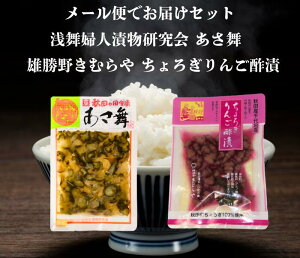 送料無料 浅舞婦人漬物研究会 あさ舞 と 雄勝野きむらやちょろぎりんご酢漬 セット メール便でお届けします