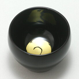 川連漆器 ぐいのみ 蒔絵 黒