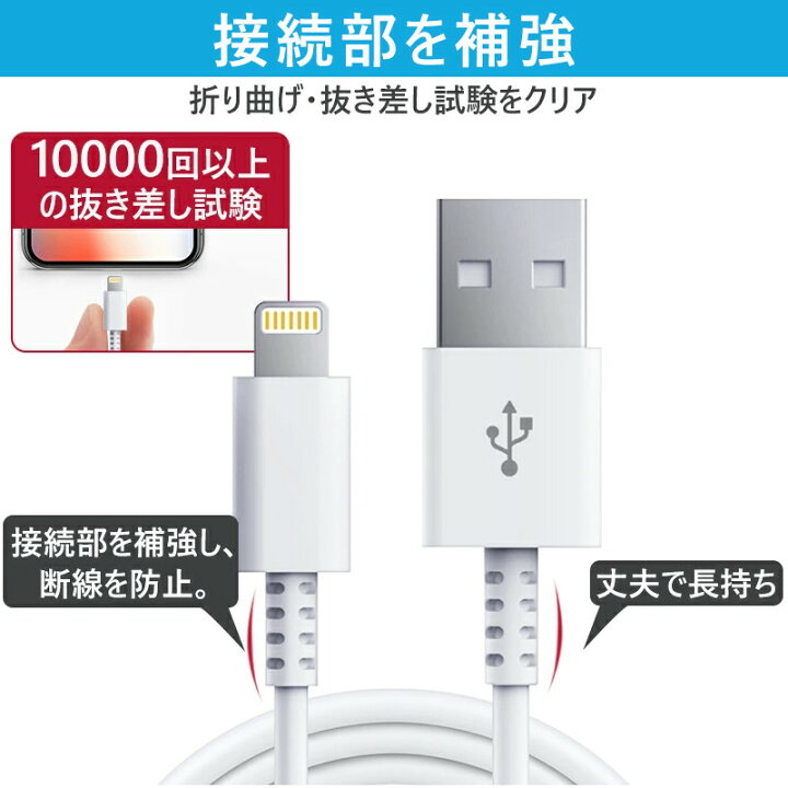 楽天市場 Apple正規認証品 1年保証 Iphone 充電 ケーブル 充電ケーブル 充電器 ライトニングケーブル アイフォン 充電ケーブル Lightningケーブル Usb充電器セット 純正品質 アップル 急速充電 0 5 1 1 5 2m選べる 充電ケーブル Mfi認証 プロゼロ
