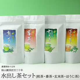 水出し茶番茶 焙じ茶 抹茶入り玄米茶 4種ティーバッグセット (水だし煎茶・水だし番茶・水だし抹茶入り玄米茶・水出しほうじ茶) (m-08)zm 猛暑 涼感 水 冷感 対策