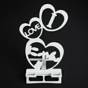 スマホスタンド かわいい おしゃれ 折りたたみ ベッド 猫 1000円 ポッキリ 送料無料 日本製 可愛い 贈り物 ギフト 誕生日 お祝い ネコ ハート I Love にゃん(セパレートタイプが) スマートフ