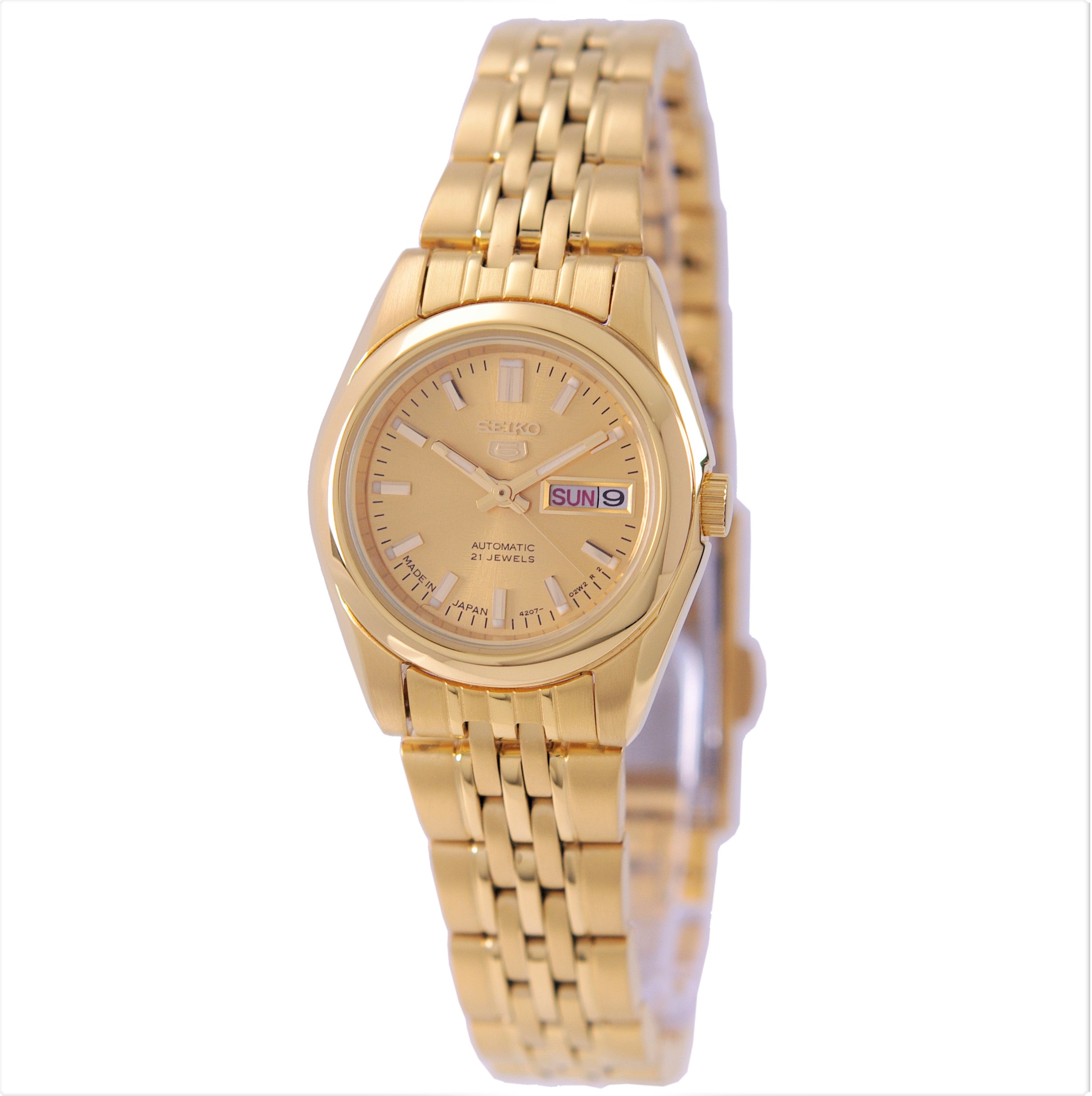 セイコー SEIKO 腕時計 セイコーファイブ [日本製] 自動巻(手巻付き) ゴールドカラー 海外モデル SYMA38J1 レディース [逆輸入品]