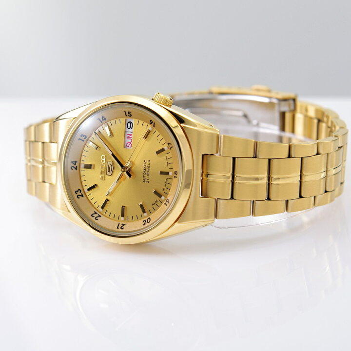 楽天市場】セイコー SEIKO 5 腕時計 機械式 自動巻き ゴールド文字盤 