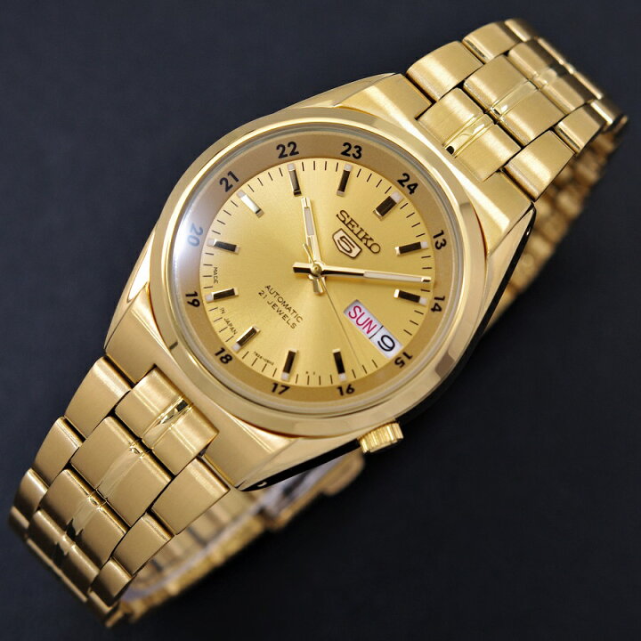 楽天市場】セイコー SEIKO 5 腕時計 機械式 自動巻き ゴールド文字盤 