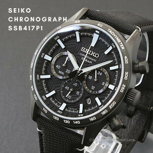 �y5/15���聚���I�ōő�100%P�o�b�N(�v�G���g���[/24���Ԍ���)�z�Z�C�R�[ SEIKO �r���v �N�I�[�c �N���m�O���t �u���b�N �C�O���f�� SSB417P1 �����Y [�t�A���i]