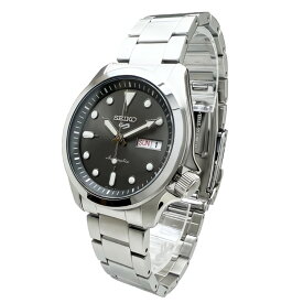 【逆輸入品】 SEIKO 機械式腕時計 SEIKO5 SPORTS メンズ 自動巻き 手巻き 夜光インデックス メタルベルト ステンレス 100M防水 シルバー/メタリックグレー SRPE51K1