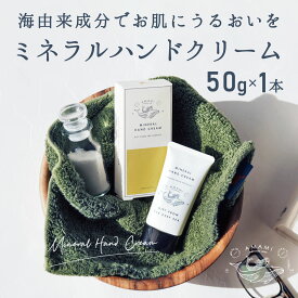 ＼ 店内最大60%OFF ／ ハンドクリーム ミネラルハンドクリーム 保湿 無添加 パラベン無添加 日本製 50g 1箱 エプソムソルト ミネラル 海由来成分配合 オーガニック クリーム 保湿クリーム あかぎれ ひび割れ 乾燥肌 メール便 送料無料 ギフト プチギフト