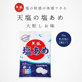 塩あめ 塩飴 赤穂の天塩 天塩の塩あめ 大粒塩味 75g 3袋 塩味 赤穂化成 天塩 送料無料 キャンディー 個包装 塩分補給 部活 スポーツ 現場作業 フェス アウトドア 屋外 運動会 スポーツ大会 子ども 大人 熱中対策 塩あめ 塩分 夏 暑さ対策