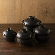 AKOMEYA TOKYO/ 有田焼 黒釉 ごはん土鍋 1合/2合/3合/5合　土鍋　ご飯　炊飯