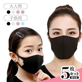 マスク 5枚 セット 夏用 マスク 男女兼用 使い捨て じゃない 洗えるマスク 予防 花粉 風邪 ほこり ウィルス 対策 大人用 子供用マスク 立体型 蒸れない 白 黒