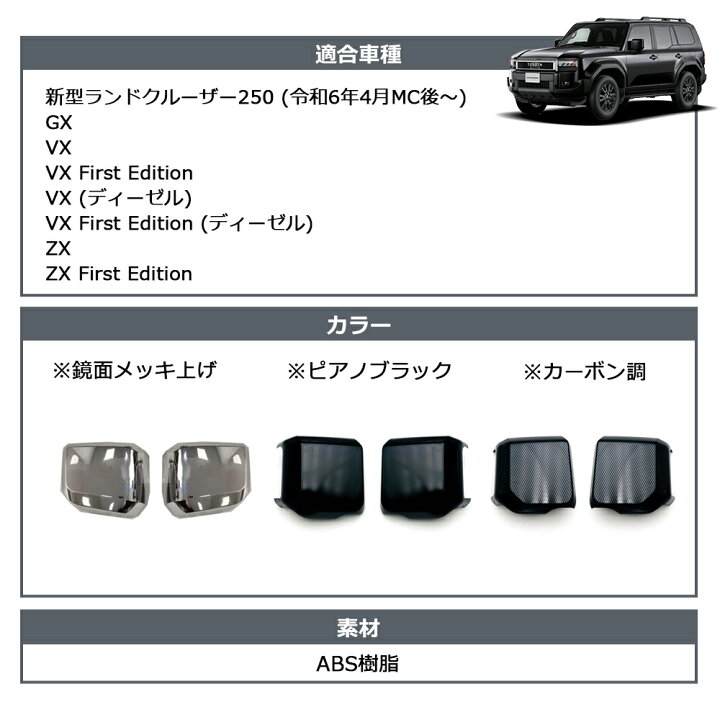 楽天市場】新型 ランドクルーザー 250 LC250 外装 パーツ ガーニッシュ 