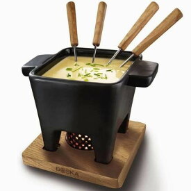 チーズフォンデュセット チョコレートフォンデュ ブラック ボスカ Boska Holland Tealight Fondue Set For Cheese or Chocolate Tapas 400 mL Black Pro Collection 853529 スイス料理 チーズ料理 パーティー料理