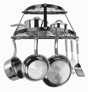 W N[ 2i|bgbN u ǕtI ubN Range Kleen 2 Shelf Wall Mount Black Pot Rack CW6002