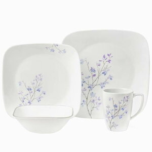 R[ XNGA[ fBi[EFA[ WJ_ H32_Zbg Corelle Square 32-Piece Dinnerware Set, Jacaranda, Service for 8