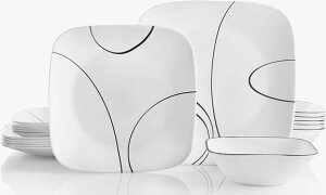 R[ H18_Zbg VvC HZbg fBi[EFA MZbg Corelle Square Simple Lines Dinnerware Set ێM M M X[vM