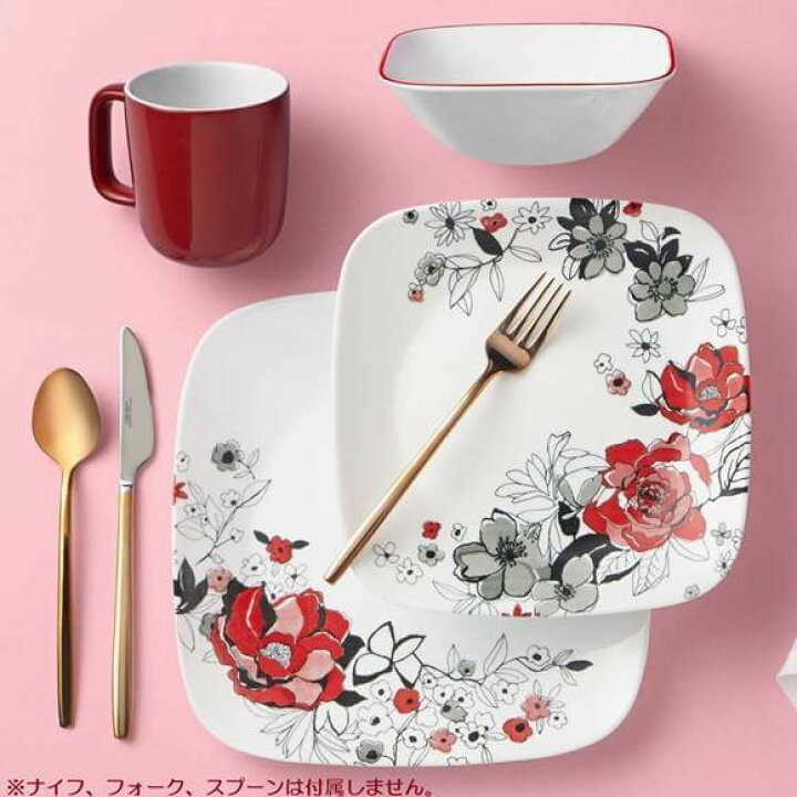 楽天市場】コレール 食器16点セット チェルシー ローズ 薔薇 バラ柄 