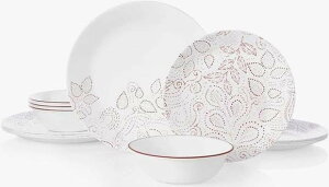 R[ H12_Zbg [tXeb` tϕ HZbg fBi[EFA MZbg Corelle Dinnerware Set Leaf Stitch ێM M M X[vM