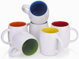 マグカップ 6点セット コーヒーカップ ティーカップ コップ レンジ可 食洗器可 約420ml マルチカラーカップ セラミックカップ DOWAN Mug Sets 14 Ounce