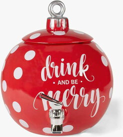 飲料水サーバー ディスペンサー ドリンクディスペンサー ビバレッジ ディスペンサー ビバレッジサーバー 約4L Drink and Be Merry Ball Ornament Rosy Red