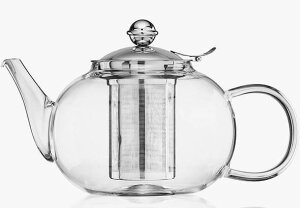 �K���X�P�g�� �e�B�[�|�b�g �K���X�E�H�[�^�[�P�g�� ����OK 1200ml �������t �K���X���}�{ Glass Teapot Kettle with Stainless Steel Infuser 1200ml/40oz